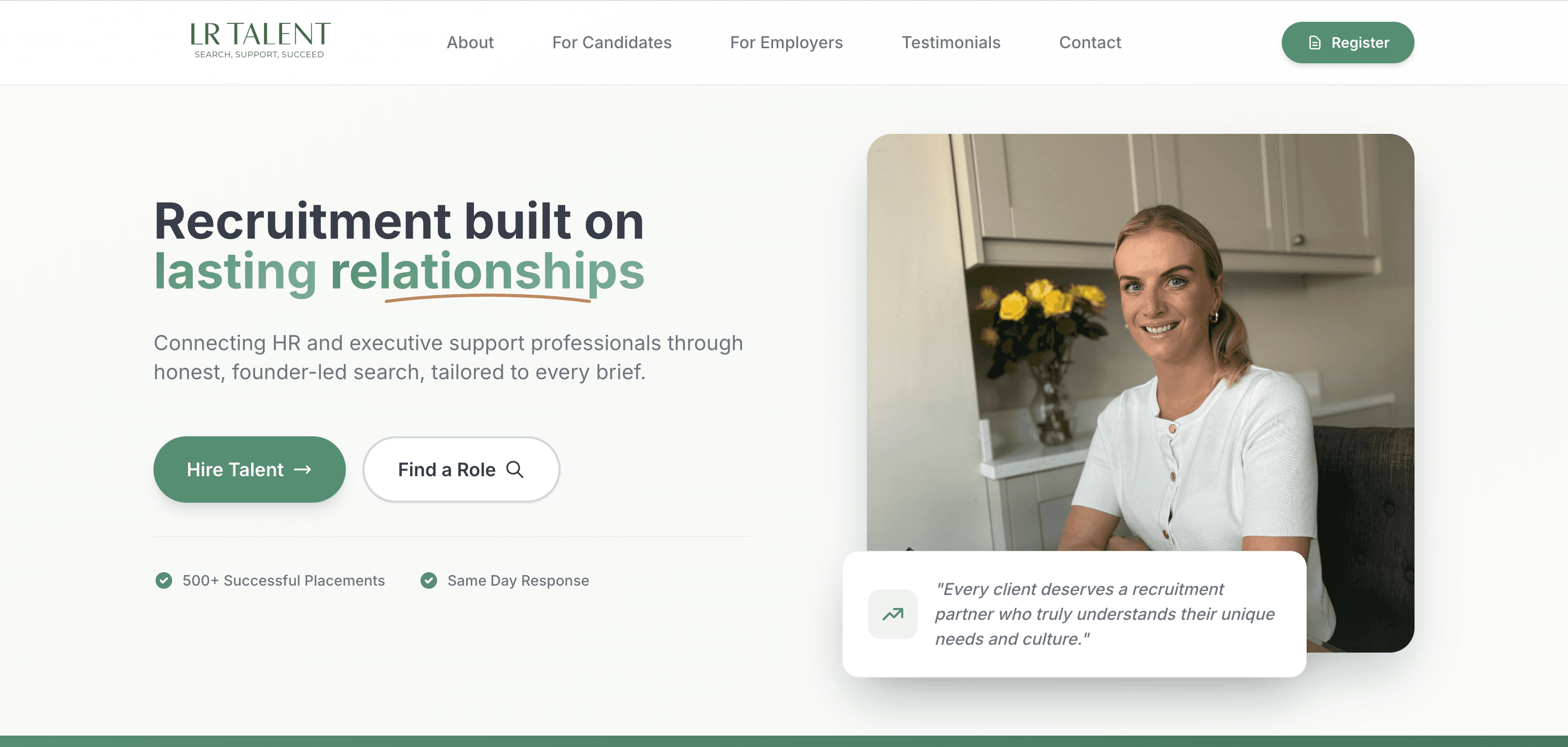 LR Talent website case study